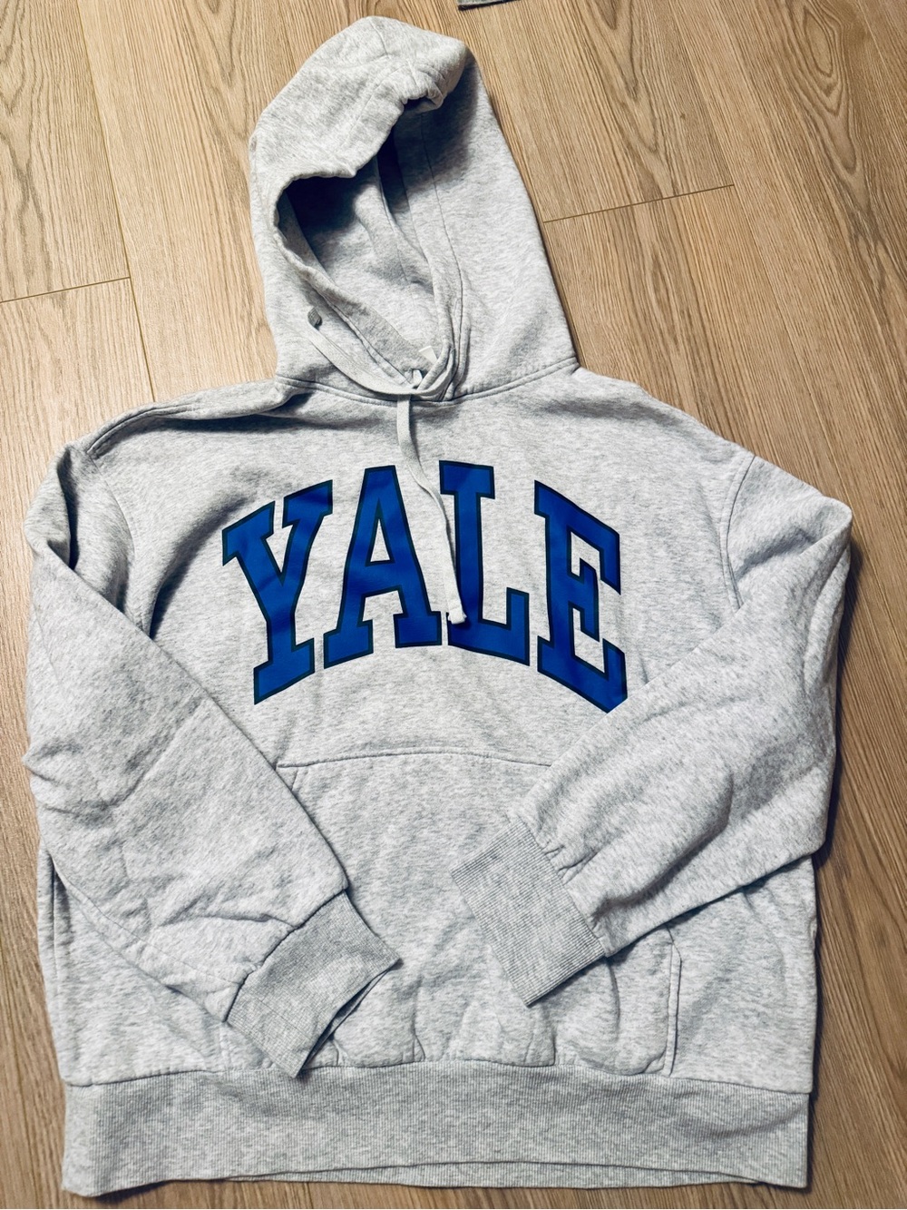 H&M Gray Hooded Sweatshirt with Blue YALE Logo